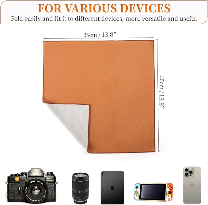 Self-Adhesive Camera and Lens Protective Wrap, Khaki, 13.8 x 13.8 in | Soft Wrap Protects Cameras, Lenses, Phones and Gear from Scratches and Bumps in Storage, Camera Bags or on the Go - Image 3