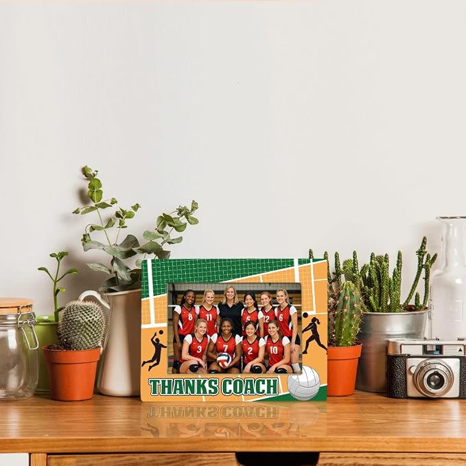 Thanks Coach Photo Frame, Volleyball Picture Frame, Sports Themed Decor Tabletop Display Frames for Players and Coaches, Gift to Volleyball Enthusiasts for 4x6 Inches Photos - Image 5