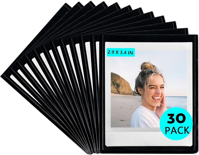 WOGOAZN Magnetic Picture Frame for Fujifilm Instax Square Instant Camera | Square Magnetic Photo Frames for Instax Square SQ40/10/20 Instant Camera 2.9x3.4 Inch Films, frame for fridge, Black, 30 Pack by wogozan