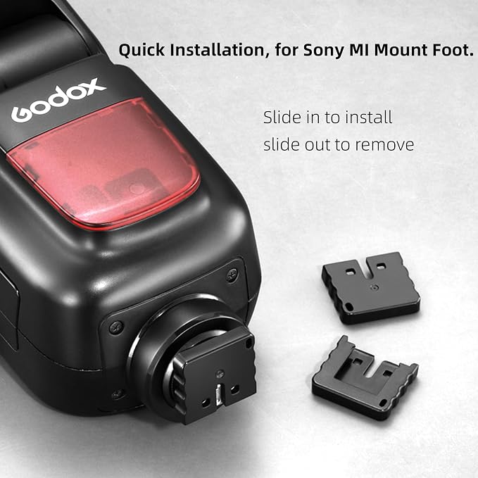 Godox 2 Pack Hot Shoe Mount Foot Case for Sony MI Mount Foot.for Godox X2S,X3S,Xpros,XproIIS,V1S,V1proS,V100S,TT600S.V350S,TT685S,TT685IIS,V860S,V860IIS,V860IIIS. - Image 5
