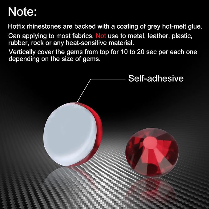Jollin Hotfix Rhinestones Flatback Crystal Gems 8.4mm SS40, Dark Red | 144pcs Hot Fix Crystals Glass Rhinestones for Bedazzling, Crafting, Clothes, Shoes & Accessories DIY Decoration - Image 5