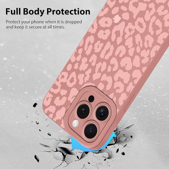 Cute Pink Cheetah Print Phone Case for iPhone 16 Pro Max 6.9" | Aesthetic Leopard Pattern Design Cover Full Camera Lens Protective Shockproof Soft Slim TPU Funda for Women Girls - Image 3
