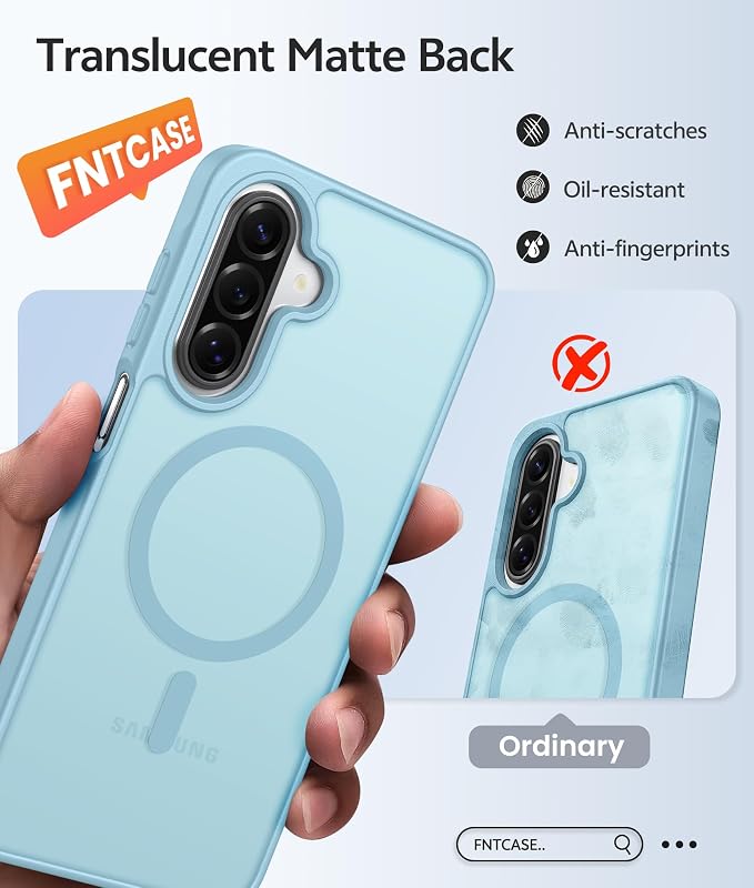 FNTCASE for Galaxy A17/A16 5G Phone Case, Fit for Magsafe, Screen Protector | Translucent Matte, 14FT Military Grade Drop Protection, Slim Shockproof Protective, for Samsung A 17 A 16 Cover, Teal - Image 6