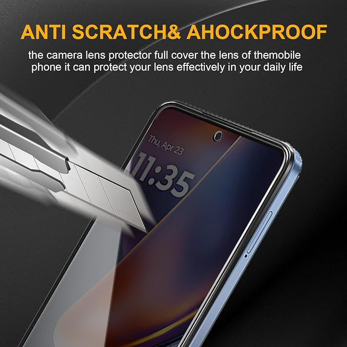 3 Pack Privacy Screen Protector for Motorola Moto G 5G 2025 With 3 Pack Camera Lens Protector, Anti Spy Tempered Glass Film, 9H Hardness, Black Protector, Anti-Scratch, Bubble Free - Image 5