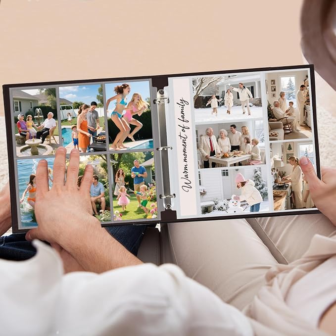 4x6 Photo Album Refill Pages for 3 Ring Binder, 20 Pack Vertical Clear Plastic Photo Sleeves, Holds 240 Photos, Acid-Free Page Protectors, Large Capacity Family Wedding Anniversary Baby Picture Albums - Image 6