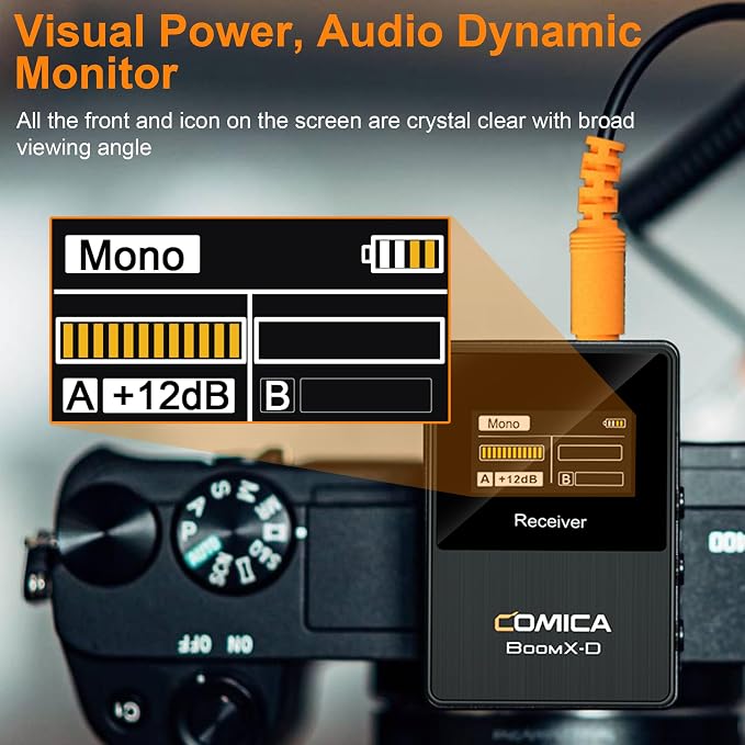 COMICA BoomX-D2 Dual Wireless Lavalier Microphone for iPhone Android Camera | Noise Cancellation, 656ft Stable Range, Safety Audio Track, Lapel Mic for YouTube, TikTok, Vlog, Interview, Video Recording - Image 5