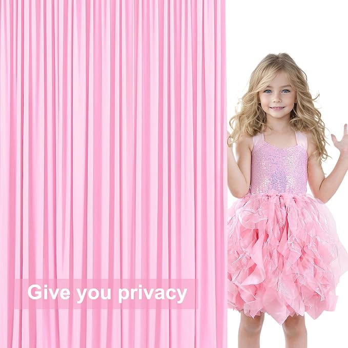 10x12 Pink Backdrop Curtains for Wedding Party Wrinkle Free Backdrops Curtain Drapes Fabric Decorations Photo Back Drop Cloth for Baby Shower Photography Stage Reception 5ft x 12ft,2 Panels - Image 7