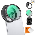 K&F CONCEPT Clip On 67mm CPL Magnetic Phone Lens Filter Kit | Magnetic Adapter Ring/Cold Shoe/Locking Knob, Polarizer Filter Compatible with iPhone 16 15 Pro Max 14 13, FA303 by KFCONCEPT