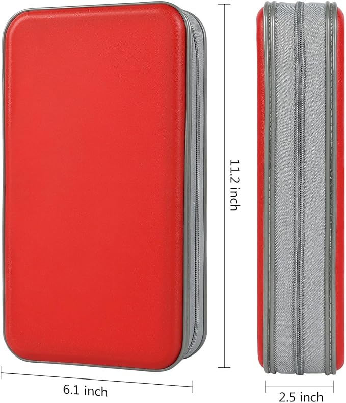 alavisxf xx CD Case, 96 Capacity Hard Plastic Organizer Wallet for Car | CD DVD Holder, Portable Hand Strap, Zipper Closure, Anti-Slip Scratch-Resistant Sleeves, Disc Storage, for Home Office Travel - Image 4