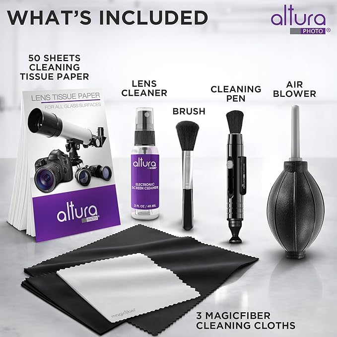 Altura Photo Camera Lens Cleaning Kit, Lens Cleaner for DSLR & Mirrorless | Keeps Gear Spotless & Scratch-Free, Includes Cleaner, Swabs, Pen, Blower, Brush, Cloth & Hard Case - Image 6