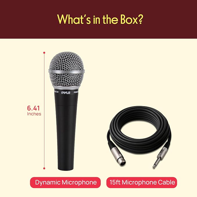 Pyle Microphone, Dynamic Cardioid, XLR Cable Included, Unidirectional, Rugged Construction, Built-in Pop Filter, Perfect for Stage & Studio, High Gain, Ultra-Wide Frequency Response, 15ft Cable - Image 3