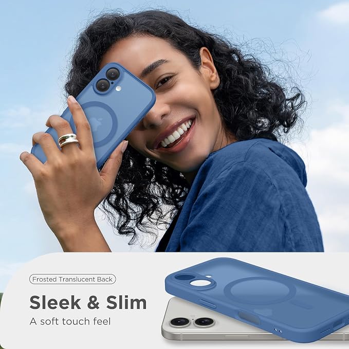 CAPRARO for iPhone 16 Case, Compatible with MagSafe Lake Blue | Upgraded [Full Camera Protection] Protective Translucent Matte Women Girl Magnetic Phone Case Cover, Lake Blue - Image 7