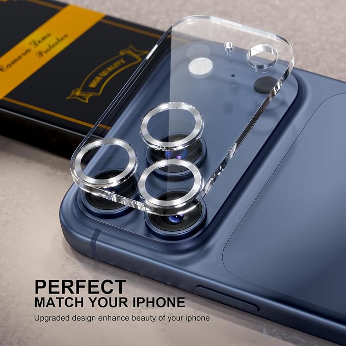 for 6 Pack iPhone 17 Pro Max Camera Lens Protectors, CD Silver | [Drop Protection] [Case Friendly] [Easy Installation] 9H Tempered Glass Camera Screen Protector Cover Accessories 6.9-inch - Image 5