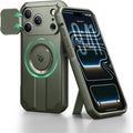 Dexnor for iPhone 17 Pro Case, [Built-in Flip Camera Cover & Camera Control Cover & Kickstand], Compatible with MagSafe, Heavy-Duty Rugged Shockproof Magnetic Phone Cover, 6.3 inch Army Green by Dexnor