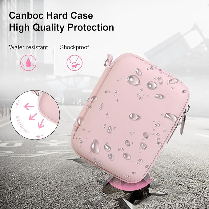 Canboc Carrying Case for KODAK PIXPRO C1 Friendly Zoom Digital Camera | For Canon PowerShot ELPH 360 HS A/ 360 HS/ 360/ IXY 650 Digital Camera, Mesh Pocket fit Cable, SD Card, Pink (Case Only) - Image 4