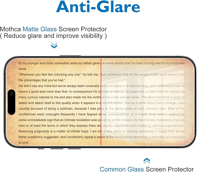 Mothca 2 Pack Matte Glass Screen Protector for iPhone 15 Pro Max[6.7 inch] + 2 Pack Camera Lens Protector, Anti-Glare & Anti-Fingerprint Case Friendly Tempered Glass Film, Bubble Free, Smooth as Silk - Image 6