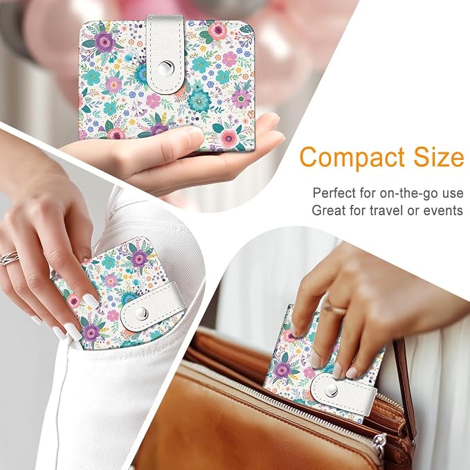 Spring Floral Small Photos Album for 2x3 Inch Films, 56 Pockets | Mini Cute Picture Book, Wallet Size, for Polaroid Fujifilm Instax Mini Instant Camera Printer, Kpop Photocard Binder Holders - Image 6