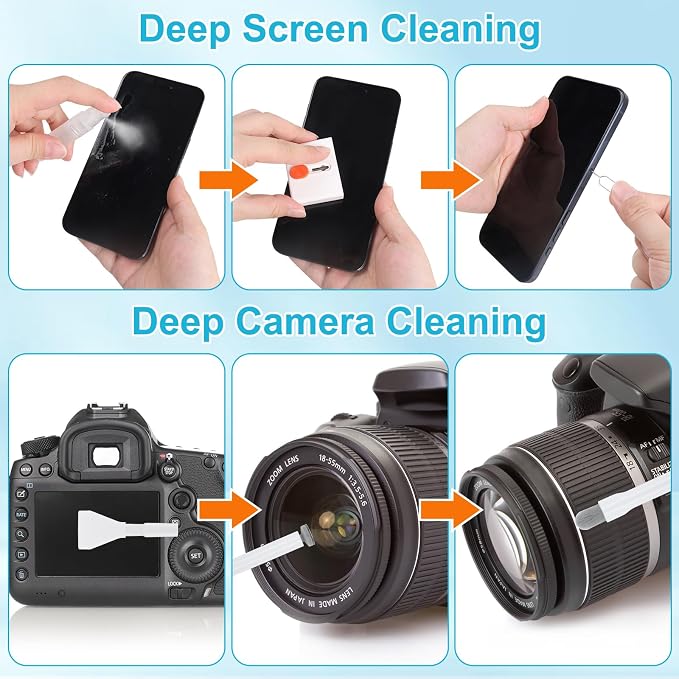 ARVOK Phone and Laptop Cleaning Kit, 32 in 1 Computer Laptop Cleaner Kit, Multi-Function Electronic Cleaner Kit for Earbuds, Cellphones, Keyboard, Screens, Camera Lens, Chargers, Electronics Devices - Image 5