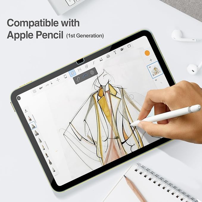 ProCase 2 Pcs Screen Protector for iPad A16 10th with Camera Lens Protector | Tempered Glass for 11" iPad 2025 11th & 10.9 10th Generation -Yellow - Image 8