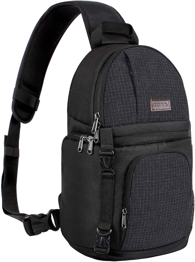 MOSISO Camera Sling Bag, DSLR/SLR/Mirrorless Camera Case Camera Backpack | Shockproof Photography Bag with Tripod Holder&Removable Modular Inserts Compatible with Canon/Nikon/Sony/Fuji, Black by MOSISO