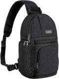 MOSISO Camera Sling Bag, DSLR/SLR/Mirrorless Camera Case Camera Backpack | Shockproof Photography Bag with Tripod Holder&Removable Modular Inserts Compatible with Canon/Nikon/Sony/Fuji, Black by MOSISO