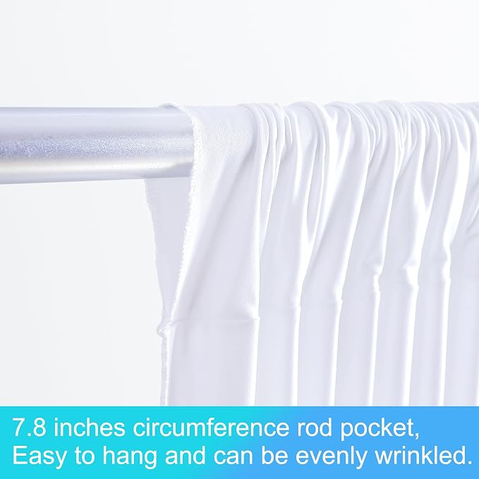 10 Panels White Backdrop Curtains for Wedding Party Wrinkle Free Backdrops Curtain Drapes Fabric Decorations Photo Back Drop Cloth for Baby Shower Photography Stage Reception 50ft(W) x 12ft(H) - Image 7