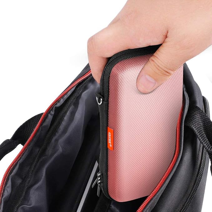 Pink Portable Hard EVA Case, Small Zipper Travel Pouch Organizer | High Protection Bag for Battery, GPS, Hard Drive, Cell Phone, Charging Cable, Cord, Electronic Organizer - Image 7