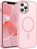 FNTCASE for iPhone 12 Pro Max Case, Fit for Magsafe, Translucent Matte Back | Strong Magnetic Charging, Shock Absorbent, 14FT Military Grade Drop-proof, Anti Slip, Light Pink by FNTCASE
