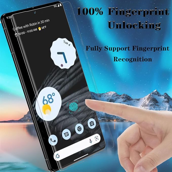 [3+3Pack] for Google Pixel 7 Pro Screen Protector with Camera Lens Protector [Fingerprint Unlock Support] [9H Hardness] [Easy to Install] [HD Clear] Tempered Glass Screen Protector for Pixel 7 Pro - Image 2
