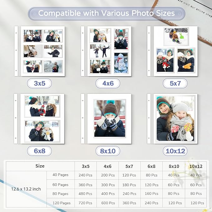 Popotop Large Photo Album Self Adhesive 4x6 5x7 8x10 Scrapbook Album DIY Picture Book,Gifts for Mom,Family Baby and Wedding,with Metal Pen and Plastic Board - Image 8
