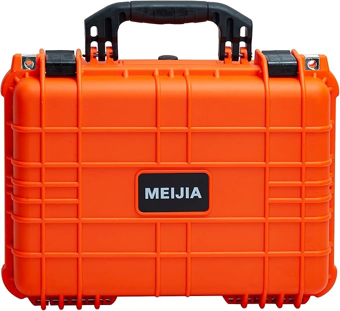 MEIJIA All Weather IP67 Waterproof Hard Camera Case,Hard Protective Case,Hard Case with Customizable Foam,Fit Use of Drones,Camera,Equipments,Pistols(Orange,15.98x12.99x6.85inches) - Image 4