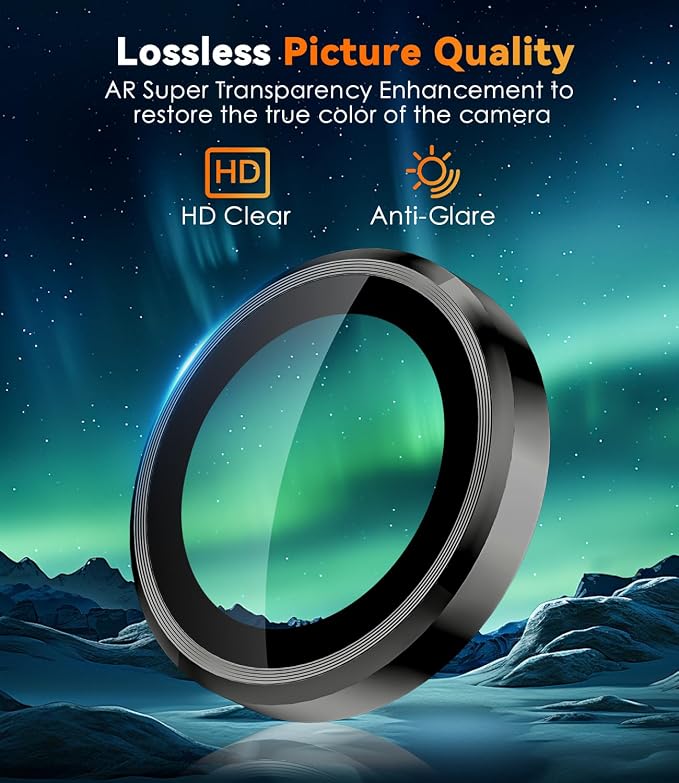 CloudValley for Samsung Galaxy S25 Ultra Camera Lens Protector | 9H Tempered Glass + Aluminum Alloy Individual Lens Protective, [1 Second Installaion] Ultra-HD Glass Cover,Titanium Black - Image 3