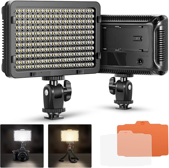 Neewer on Camera Video Light Photo Dimmable 176 LED Panel with 1/4" Thread for Canon, Nikon, Sony and Other DSLR Cameras, 5600K (Battery Not Included) | Compatible with Nikon Sony and Other DSLR Cameras, 5600K (Battery Not Included) by Neewer