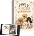 DEGDFSGR 5x7 Small Photo Album, 60 Pockets Holds 120 Photos | Slip-in pockets, black elastic band, portable for family, wedding, baby, travel photos, Cute Golden Retriever Wildflower by Unknown