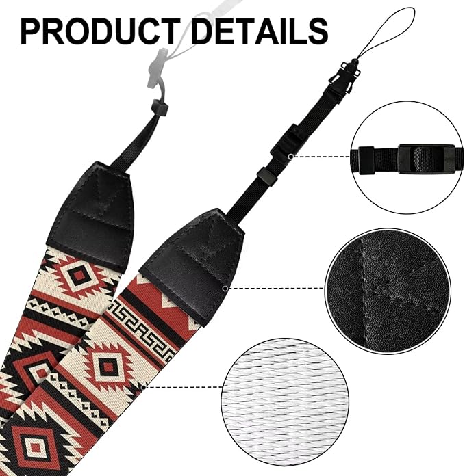 Coldinair Black Adjustable Camera Strap Universal Neck & Shoulder Soft Padded Strap for All DSLR Cameras,Binoculars - Image 7