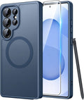 FNTCASE for Samsung Galaxy S25 Ultra Case, Compatible with Magsafe Blue | Screen Protector, Full Camera Protection, Translucent Matte, 14FT Military Grade Drop Proof, Protective Phone Cover by FNTCASE