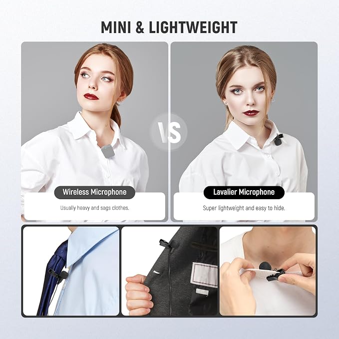 NEEWER Mini Lavalier Microphone (2 Pack), 6.6ft/2m Clip On Wired Condenser Lapel Mic with 3.5mm TRS Plug, Compatible with DJI Mic 2, Rode Wireless Go II, CM28 CM31 Camera, LM5 | Wired, Condenser, 3.5mm TRS Plug, Compatible with DJI Mic 2 Rode Wireless ... - Image 6
