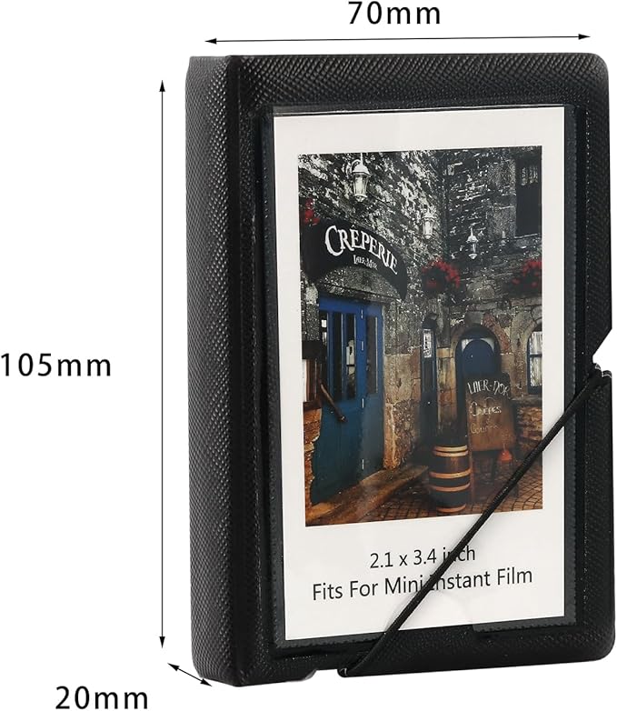 2x3 Instax Mini Photo Album, 28 Pockets. Ink Black, 2PK | Portable Wallet Size Album Stores 2x3 inch Instant Photos. Fits Polaroid, Instax Mini, Kodak Mini Prints and Zink. - Image 2