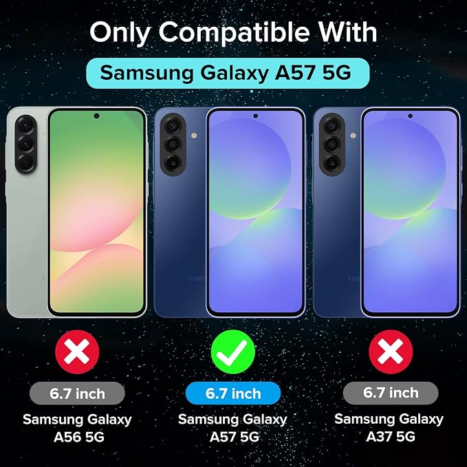 ivoler Screen Protector for Samsung Galaxy A57 5G Tempered Glass 3-Pack | with [Easy Installation Frame], Anti-Scratch Case Friendly Clear HD Film for Samsung Galaxy A57 6.7inch - Image 2
