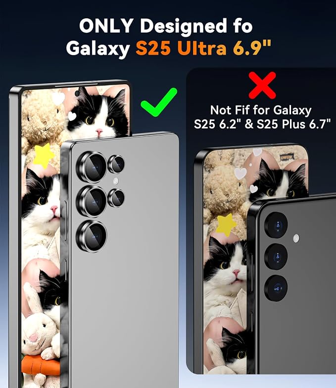 CloudValley for Samsung Galaxy S25 Ultra Camera Lens Protector | 9H Tempered Glass + Aluminum Alloy Individual Lens Protective, [1 Second Installaion] Ultra-HD Glass Cover,Titanium Silver - Image 5
