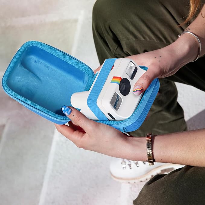 Camera Case for Polaroid Go/Go Gen2/3 Instant Print Camera, Blue | Hard Case for Polaroid Go, Travel Storage Bag, with 5 Go Magnetic Picture Frames, Handle Strap, Robust Protection, No Camera - Image 6