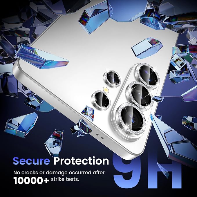 Tensea Compatible with Samsung Galaxy S26 Ultra Camera Lens Protector | 9H Tempered Glass Camera Cover Screen Protector Metal Individual Ring [Installation Tray][Case Friendly] - Image 5
