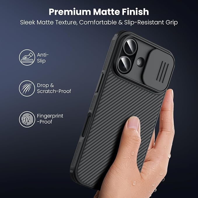Nillkin for iPhone 17 Case with Slide Camera Cover & Thin Slim Fit | Shockproof Protective | Protector Privacy | Phone Case Camera Lens Protector, Black - Image 5