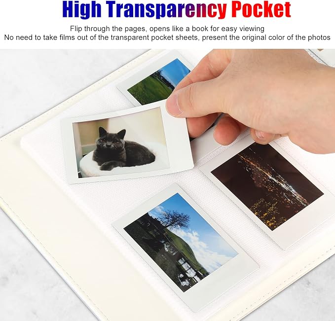 Veicevol 256-Pocket 2x3 Photo Album for Instax Mini and Polaroid | PU Leather Cover Keeps, Fits Instax Mini and Polaroid 2x3 Photos, Protects Travel, Wedding and Family Memories - Image 5