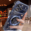 for iPhone 17 Pro Max Clear Case with Magnetic Ring Stand, [Compatible with MagSafe] Shockproof Kickstand Plating Soft Case Camera Lens Protector Girls Phone Cover for 17 Pro Max 6.9", Blue by Unknown