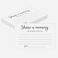 Share a Memory Cards - Share Words of Love - Keepsake Funeral Card, Guest Book Alternative, Minimalist Memory Cards for Birthday, Funeral Memory Books and Boxes, Memorial Service Decorations - A01 by Rwykg