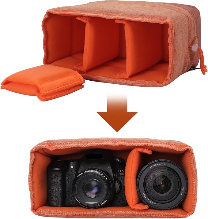 Koolertron Waterproof DSLR Camera Bag with Removable Insert, Adjustable Compartments, Fits in Camera Bags - Protective Case for DSLR/SLR Cameras & Accessories - Image 6