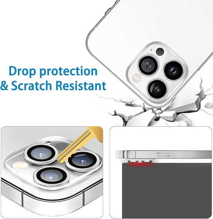 3 Pack Dengduoduo Tempered Glass Camera Lens Protector for iPhone 15 Pro 6.1" & for iPhone 15 Pro Max 6.7", Ultra HD, 9H Hardness, Anti-Scratch, Case Friendly, Easy to Install [No Affect on Night Shots] - Image 5