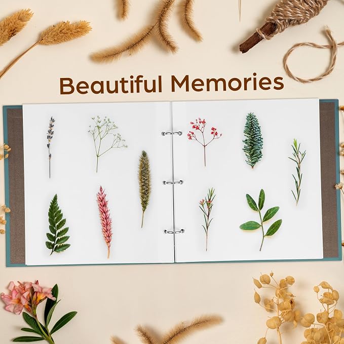 Ciieeo Pressed Dried Flowers Pocket Organizer Pouch Travel Photo Albums Loose-leaf Dried Flower Storage Floral Preservation Album Dried Flowers Holder Album Scrapbook Holder Storage Bags - Image 4