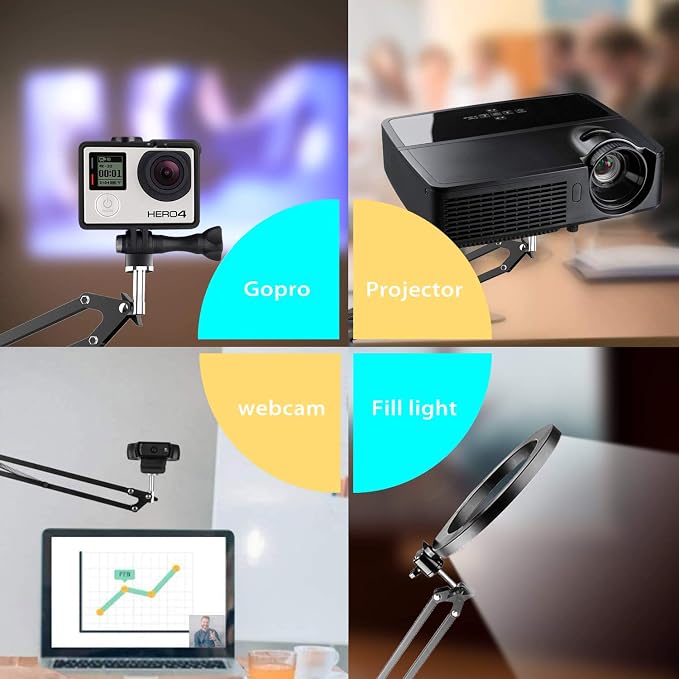 Overhead Tripod for DSLR Cameras, Heavy Duty Camera Desk Mount Stand with Flexible Articulating Boom Arm, Cam Holder Table Clamp for Canon Nikon Sony Fuji SLR Mirrorless Video Recording - Image 4